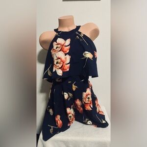 Floral Sleeveless Romper Dress